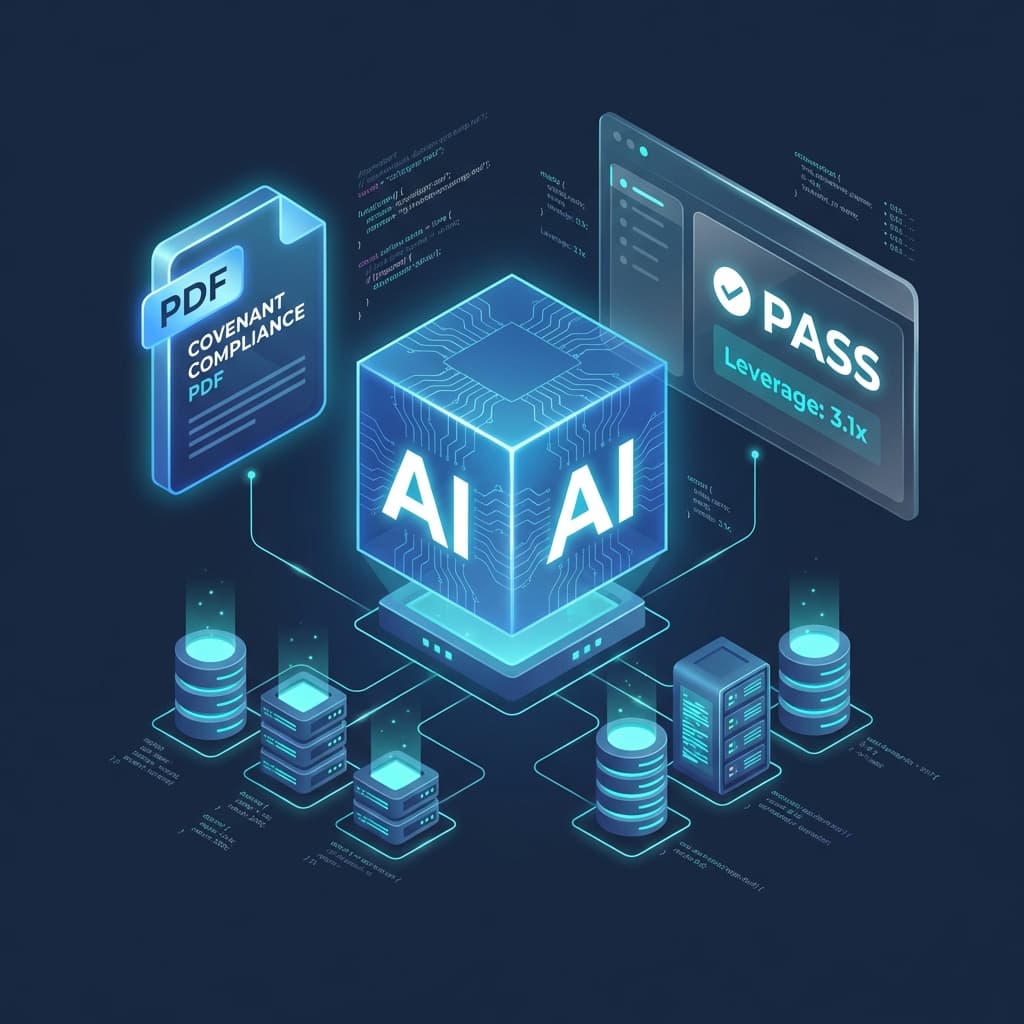 Covenant Logic Compiler Interface showing AI-powered covenant analysis